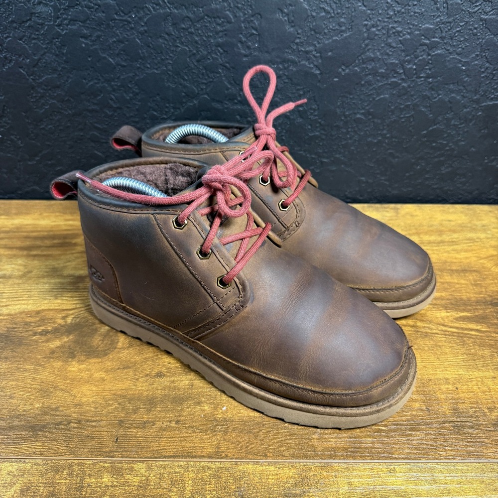 UGG‎ Neumel 1017254 Brown Leather Chukka Boots Mens 6 Womens 8